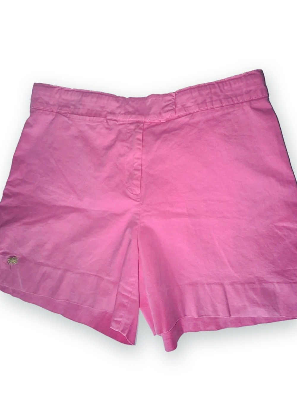 Lilly Pulitzer Shorts Pink Cotton Stretch Critter Palm Tree 🌴 embroidered 8